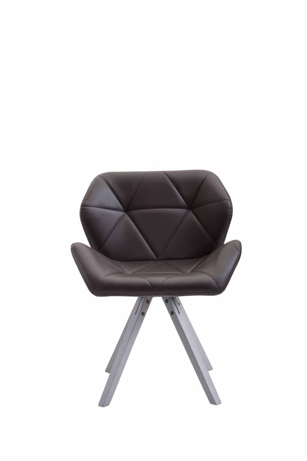 Besucherstuhl Tyler Kunstleder Square grau braun-0