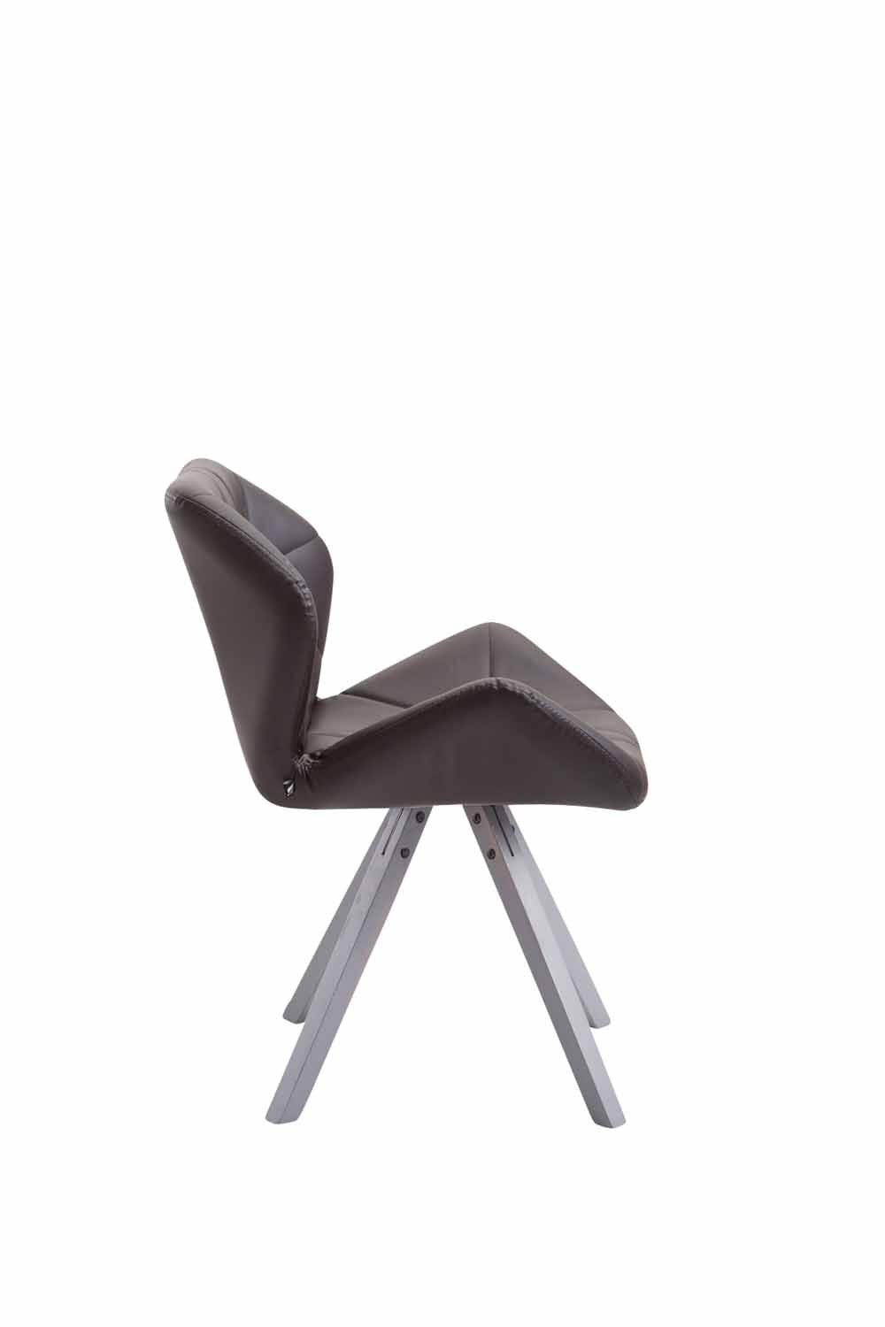 Besucherstuhl Tyler Kunstleder Square grau braun-1