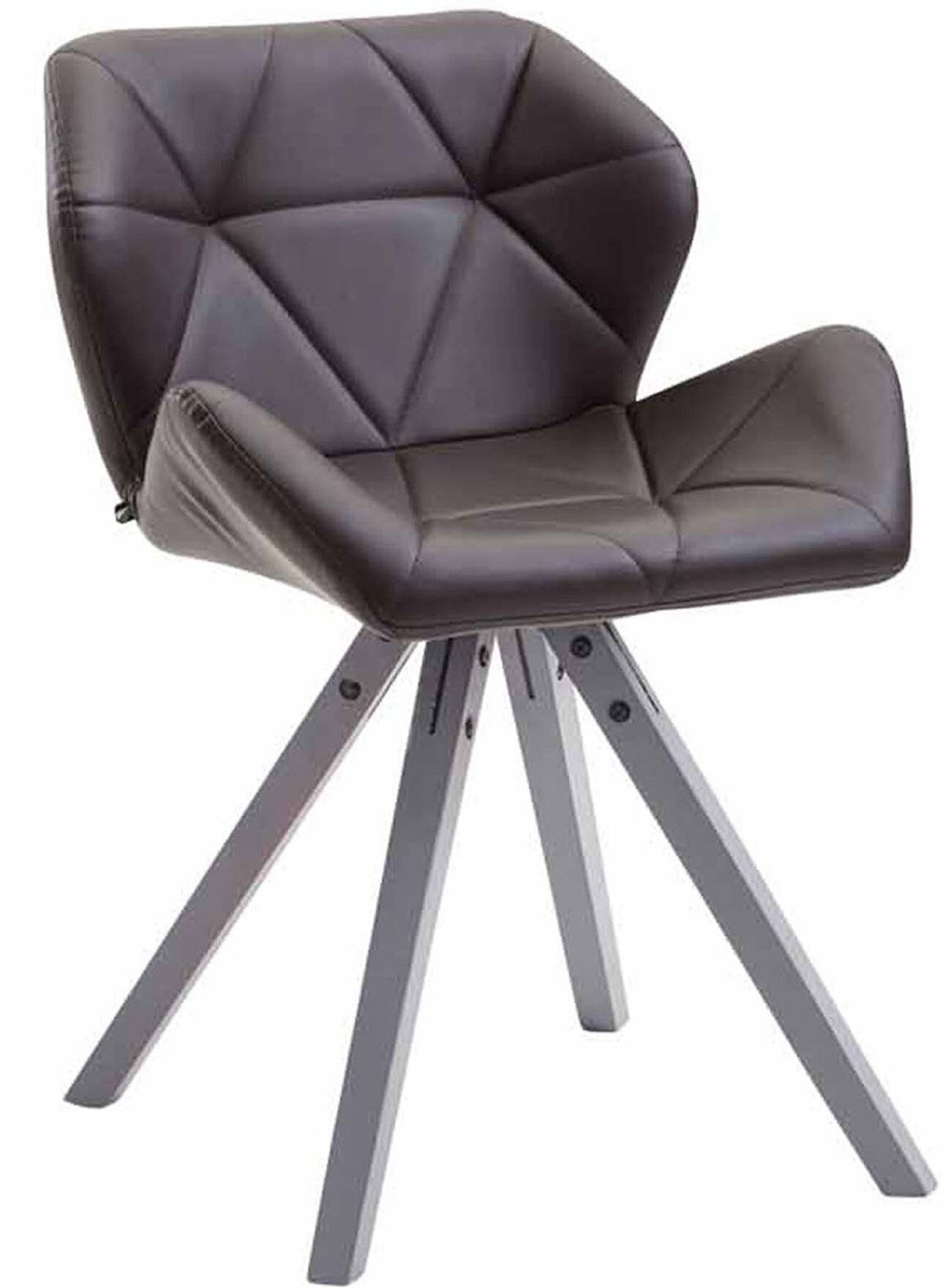 Besucherstuhl Tyler Kunstleder Square grau braun-2