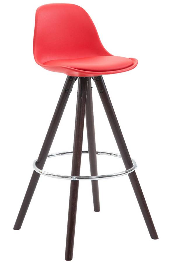 Barhocker Franklin Kunstleder Rund Cappuccino (eiche) rot