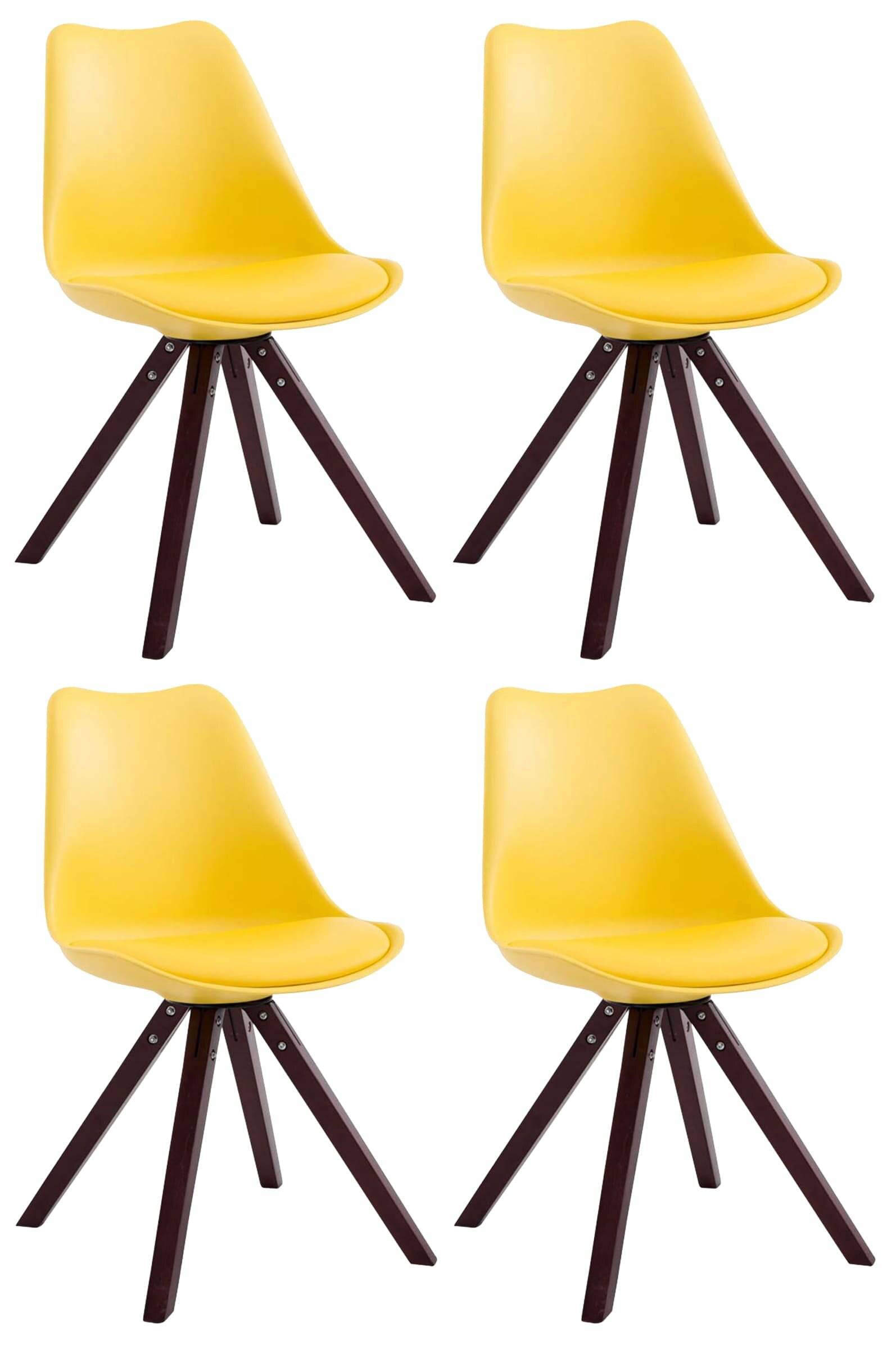4er Set Stühle Toulouse Kunstleder cappuccino (eiche) Square gelb-0