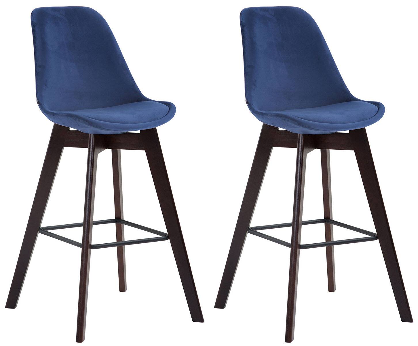 2er Set Barhocker Metz Samt cappuccino blau-0