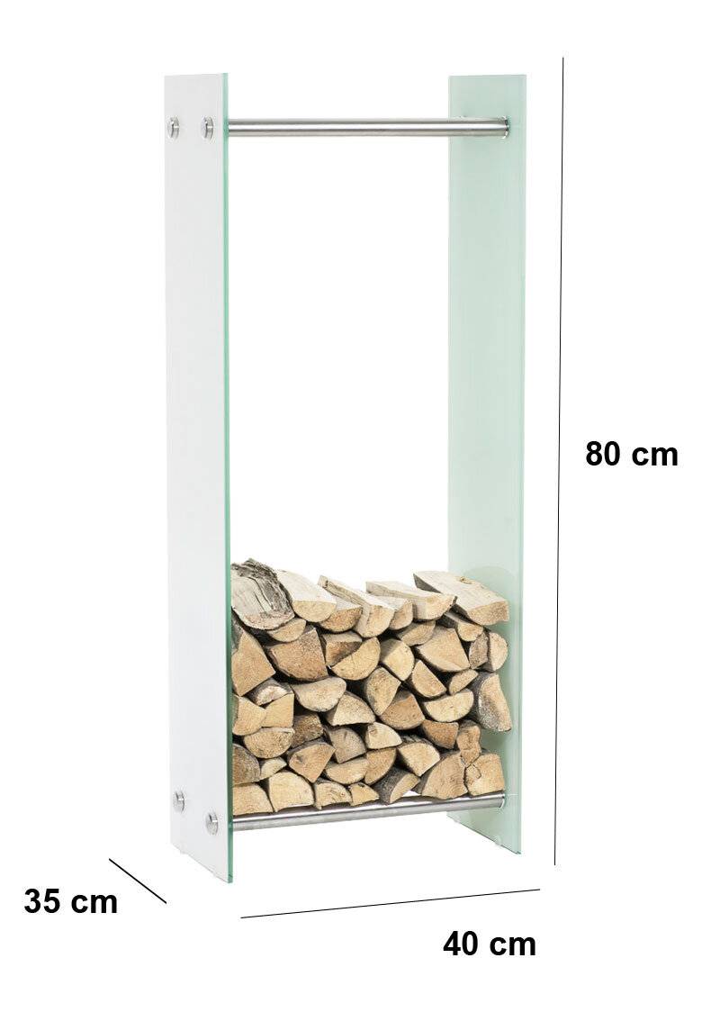 Kaminholzständer Dacio E35x40x80 weiß-1