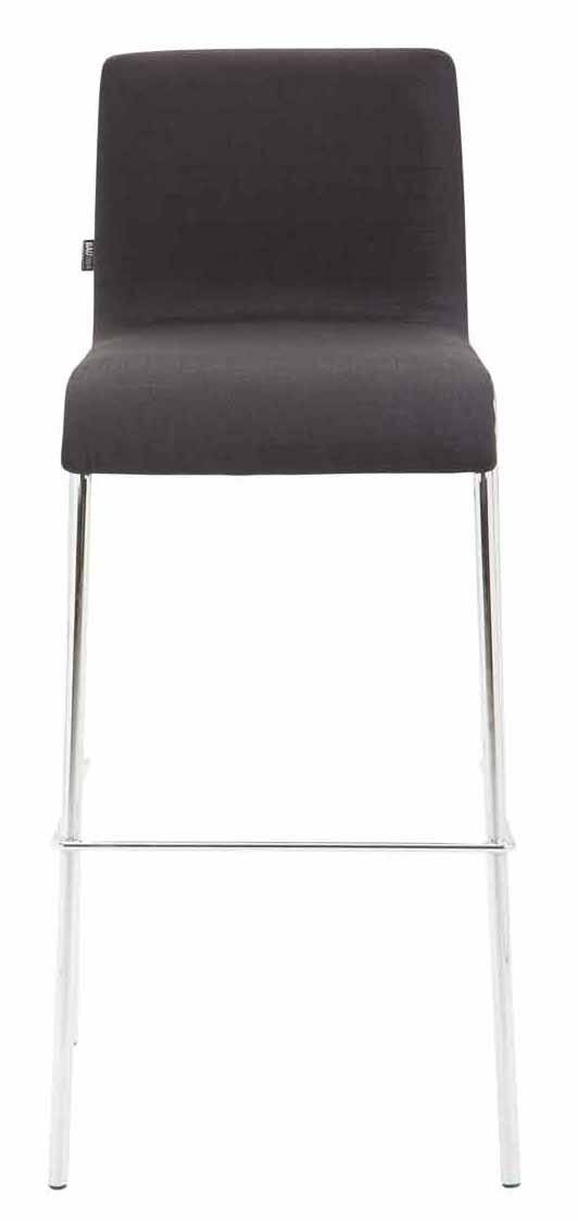 2er Set Barhocker Kado Stoff rund flach chrom schwarz-1