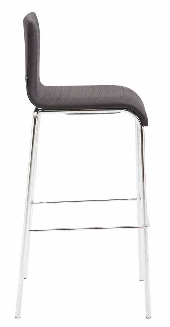2er Set Barhocker Kado Stoff rund flach chrom schwarz-2