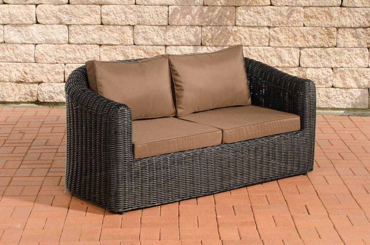 2er-Sofa Bergen Terrabraun 5mm schwarz