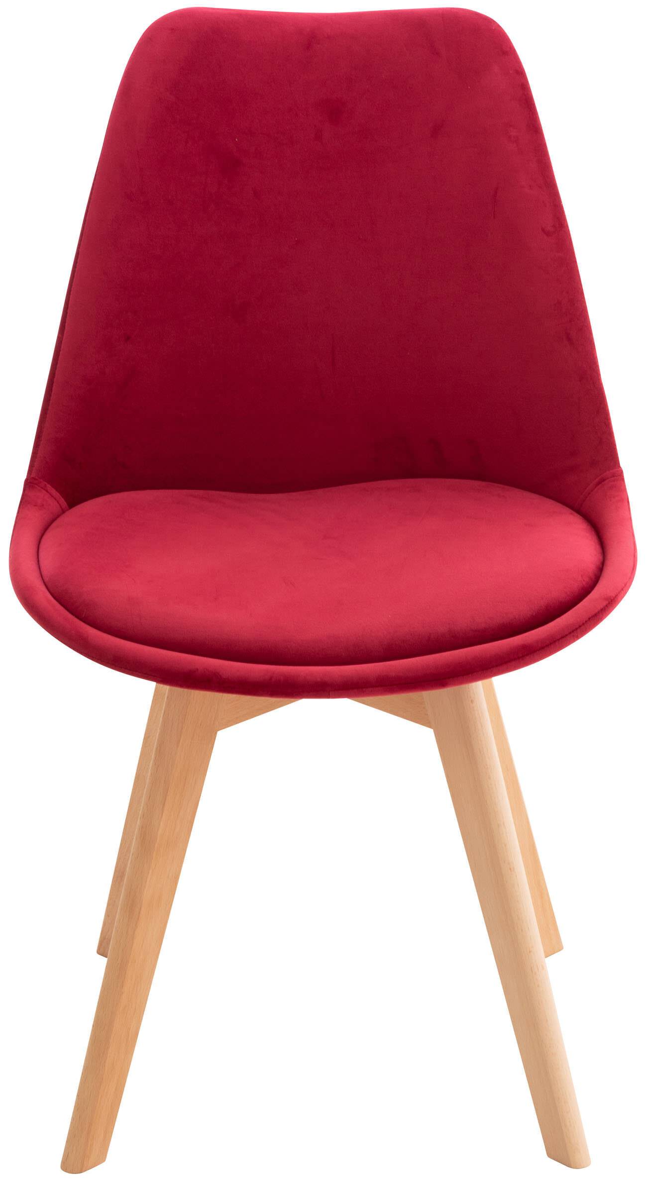 4er Set Stuhl Linares Samt rot-1