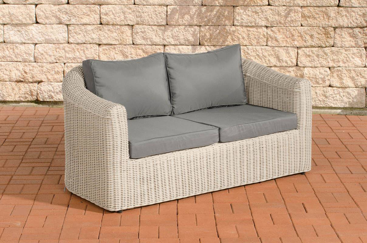 2er-Sofa Bergen Eisengrau 5mm perlweiß