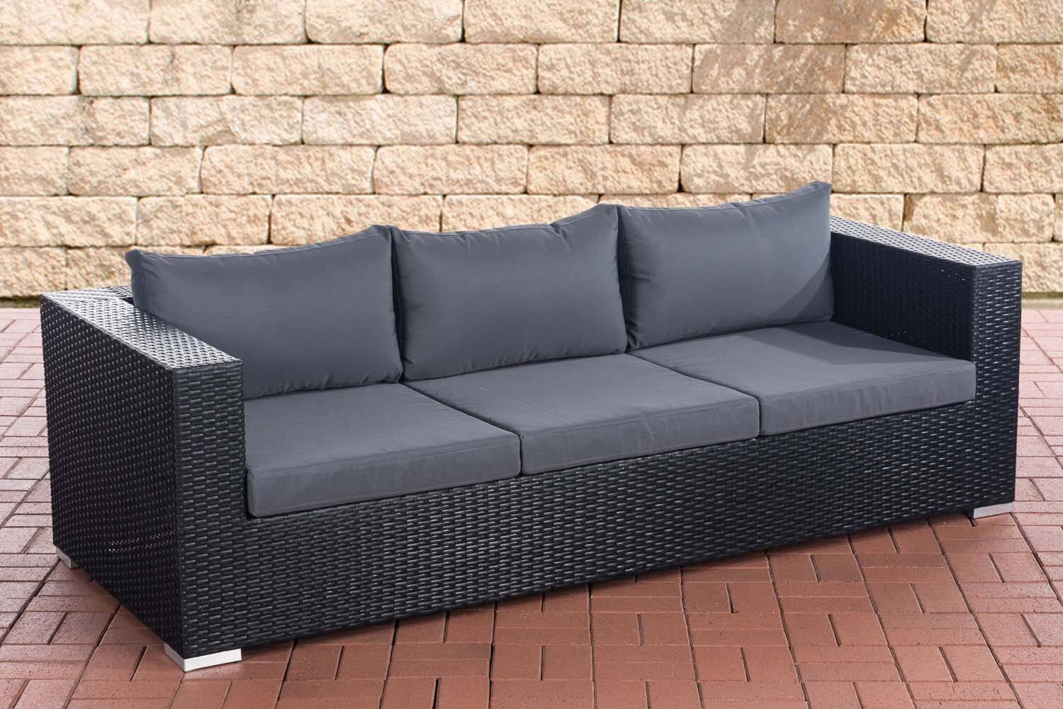 3er Sofa Casablanca eisengrau schwarz-0