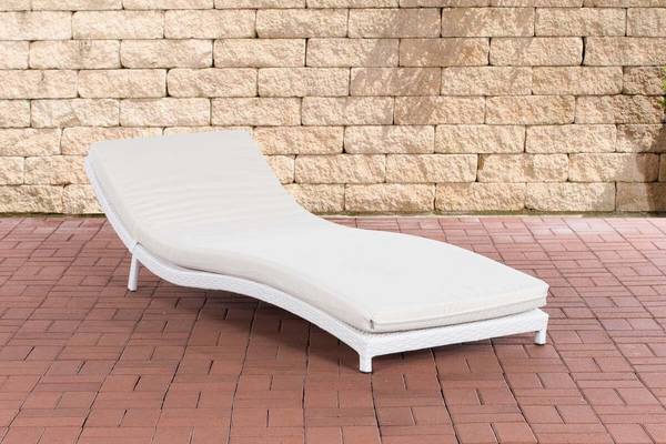Sonnenliege Pesaro Cremeweiß weiß