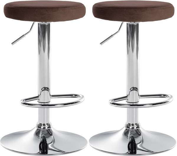2er Set Barhocker Ponte Samt chrom braun