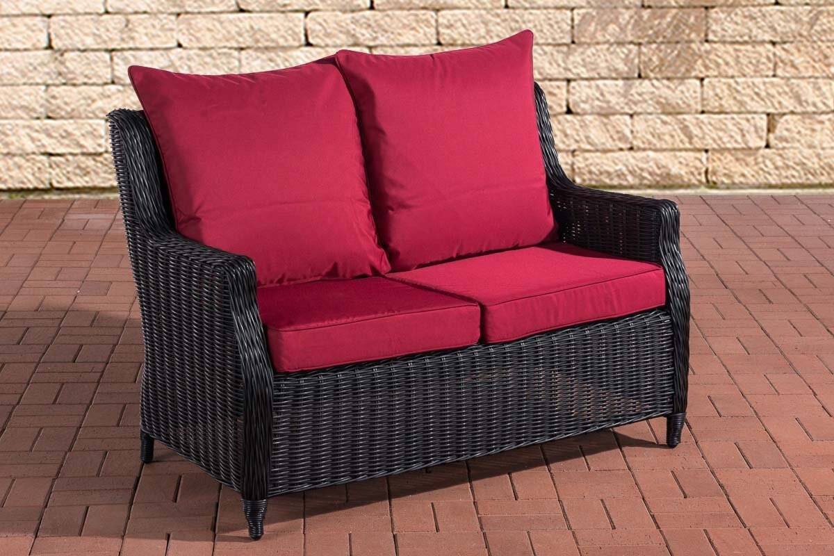 2er Sofa Montero Rubinrot schwarz-0