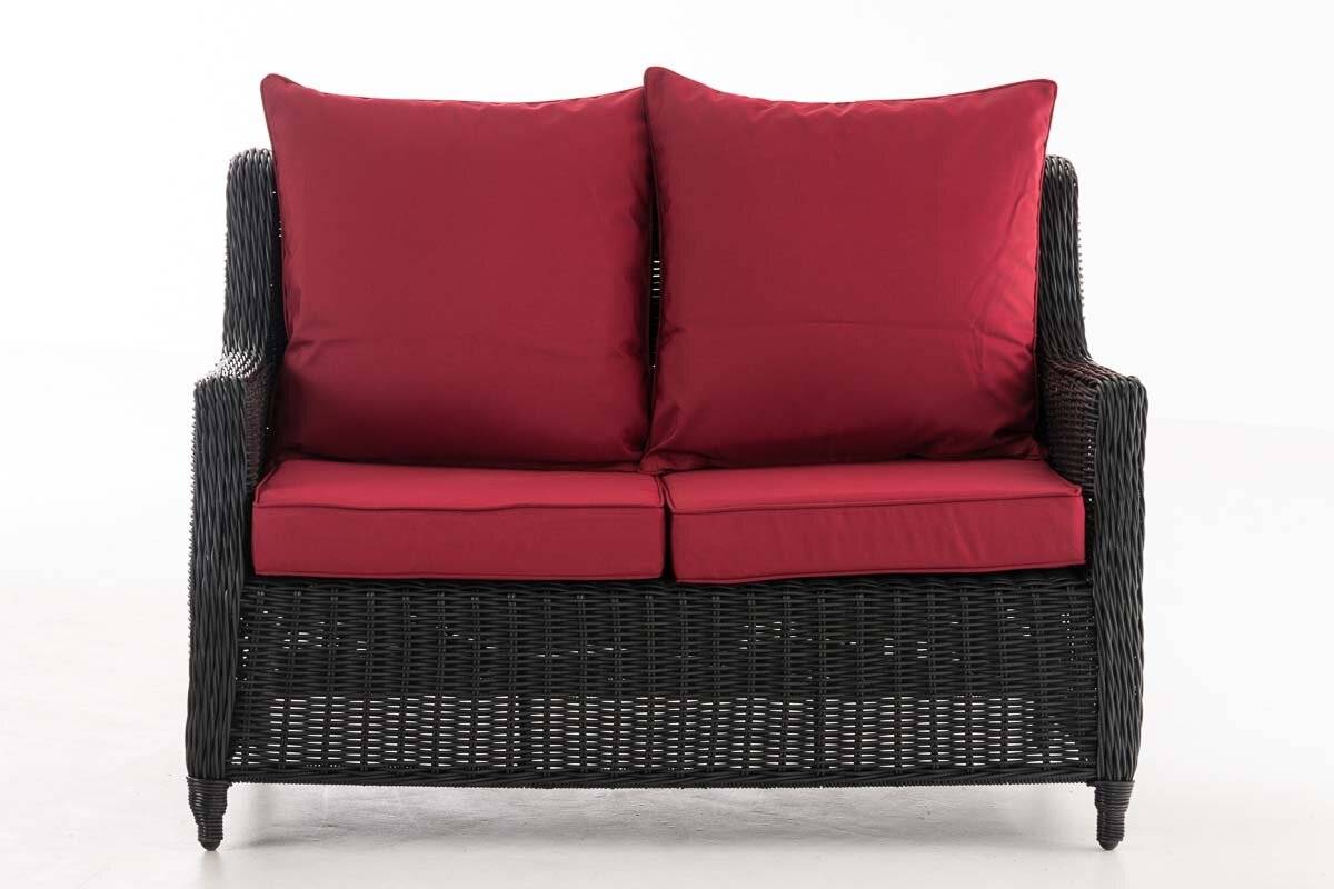 2er Sofa Montero Rubinrot schwarz-1