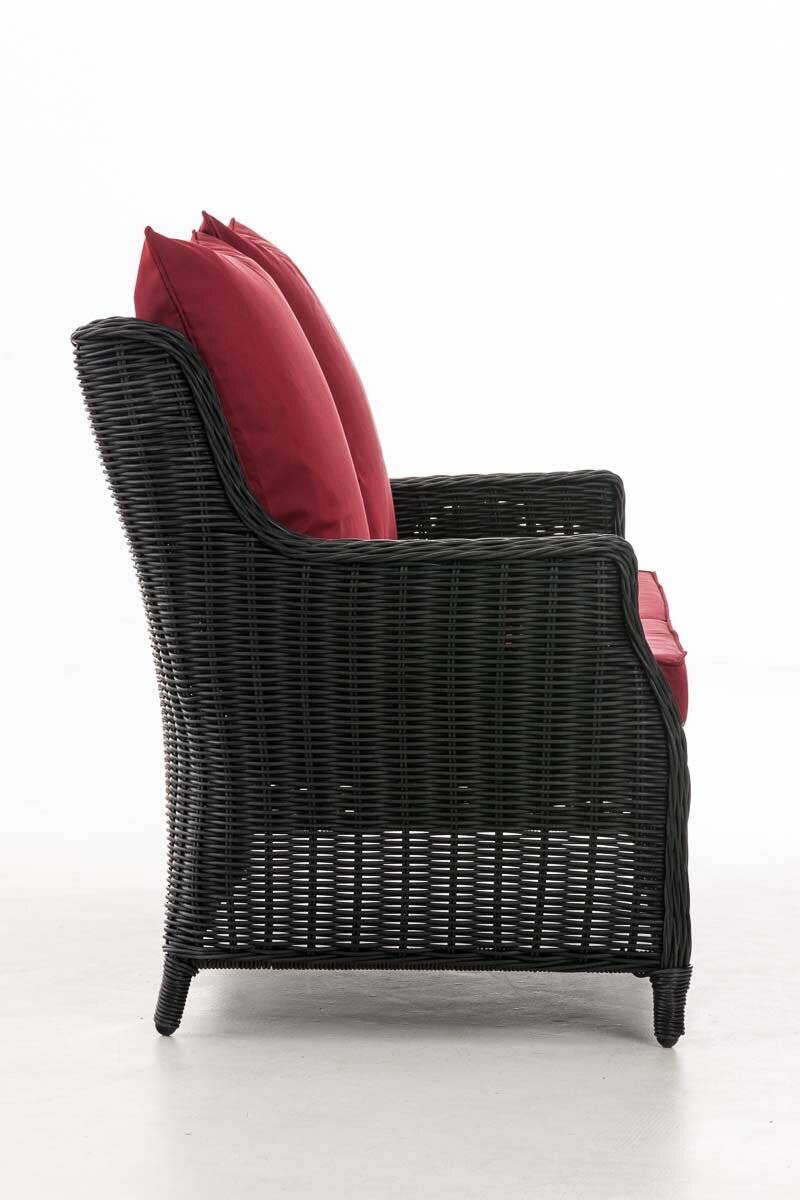2er Sofa Montero Rubinrot schwarz-2