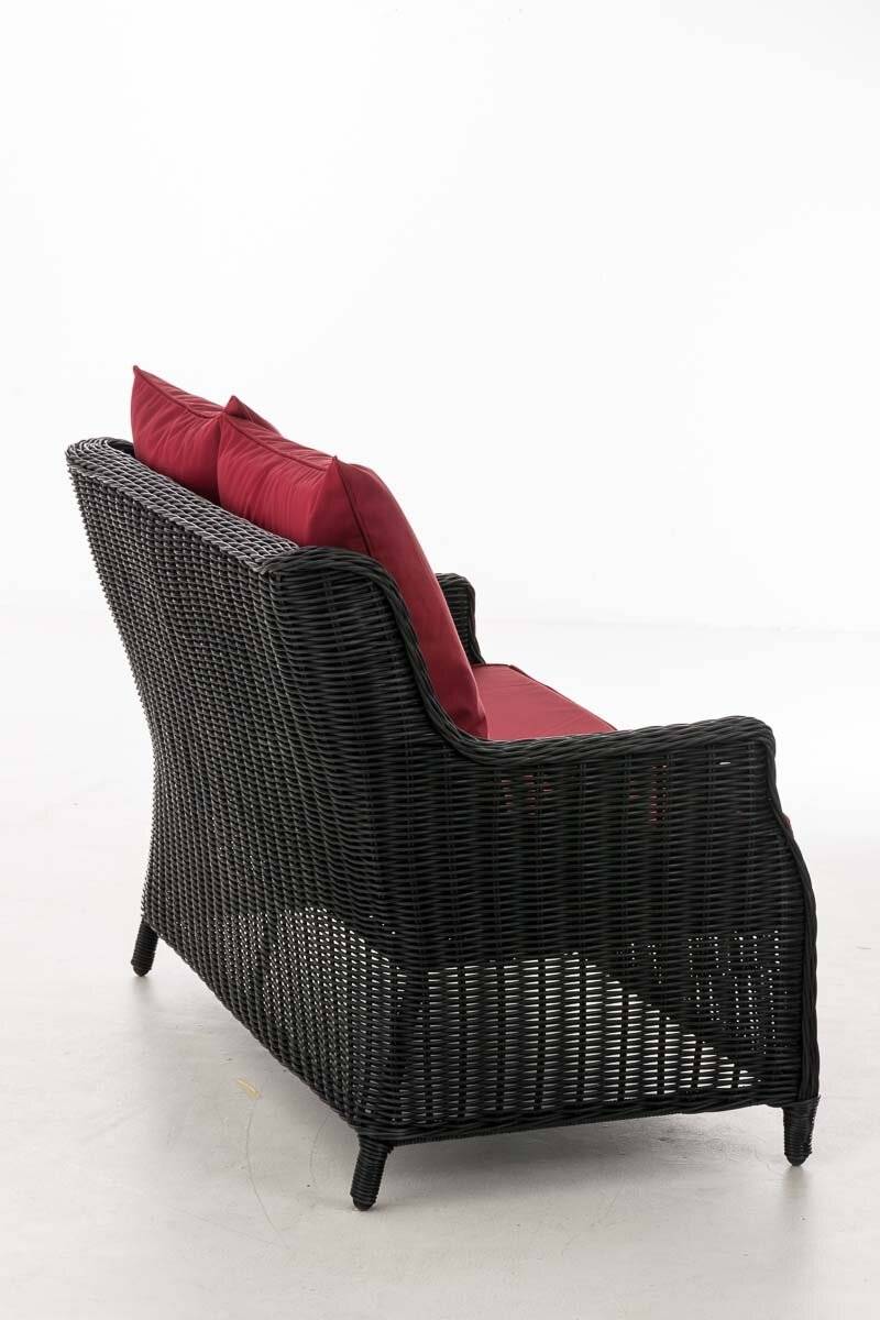 2er Sofa Montero Rubinrot schwarz-3