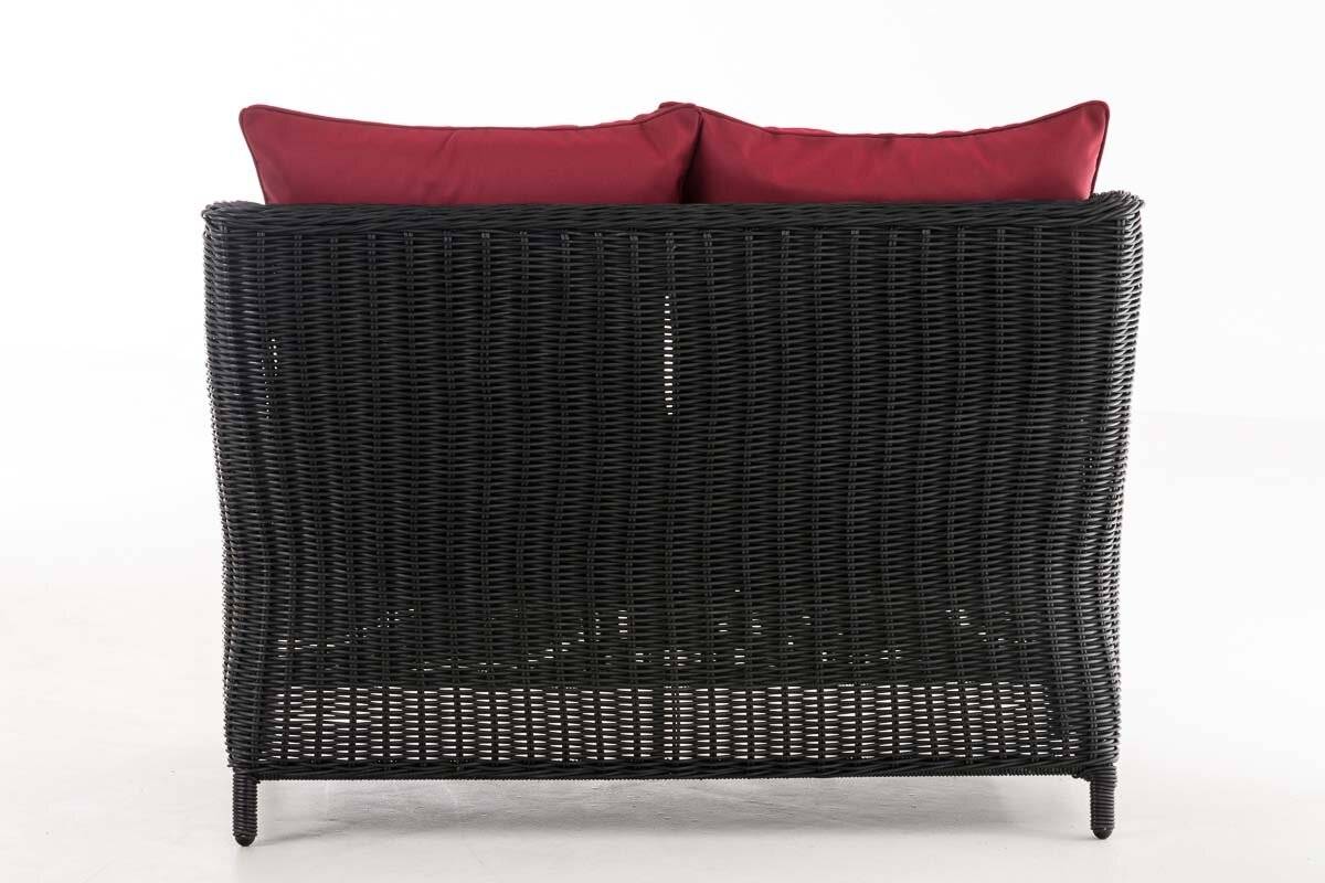 2er Sofa Montero Rubinrot schwarz-4