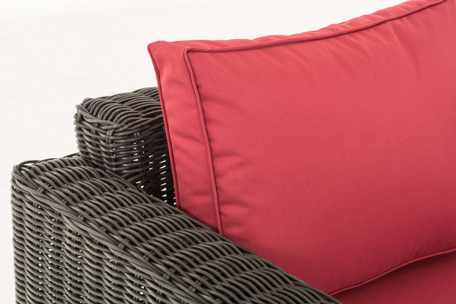 3er-Sofa Bilbao / Madeira Rubinrot schwarz-1