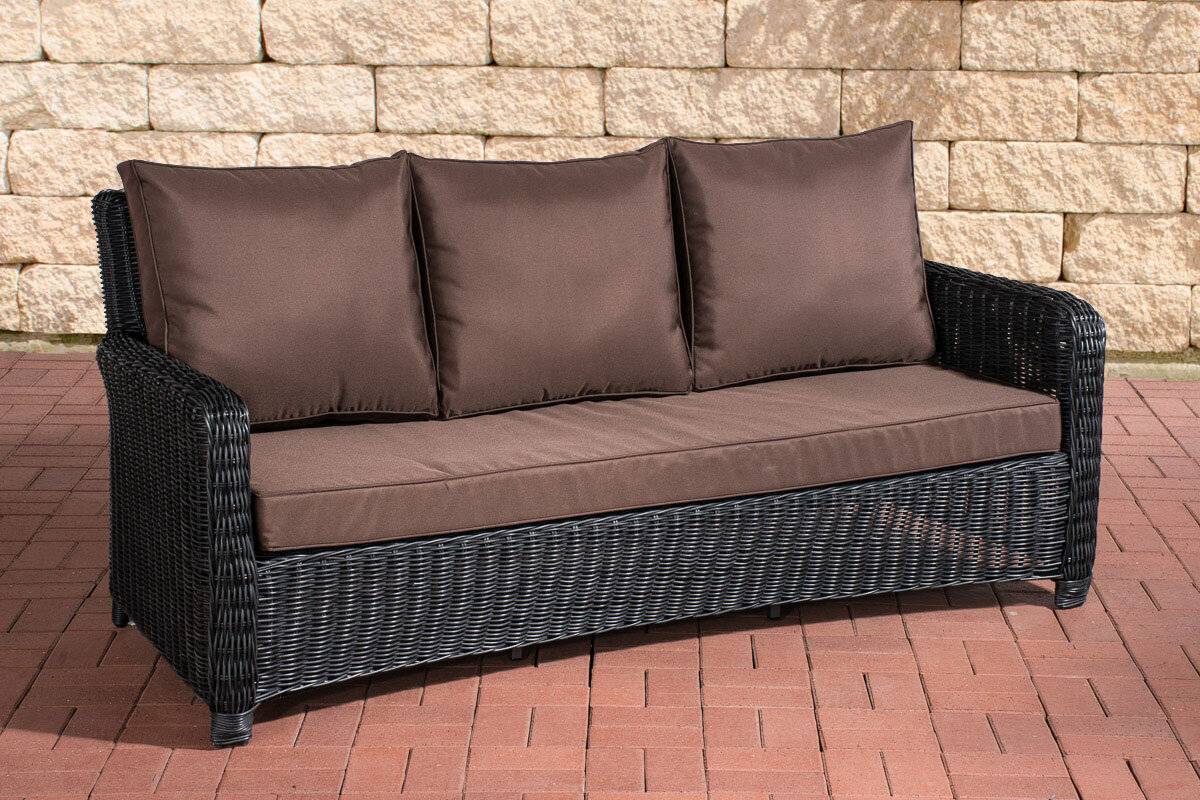 3er Sofa San Fernando Terrabraun schwarz