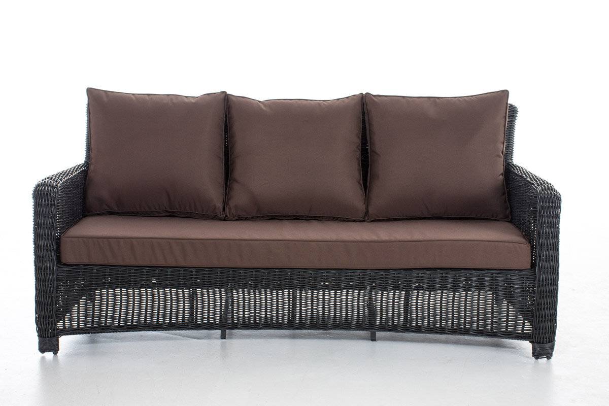 3er Sofa San Fernando Terrabraun schwarz-1