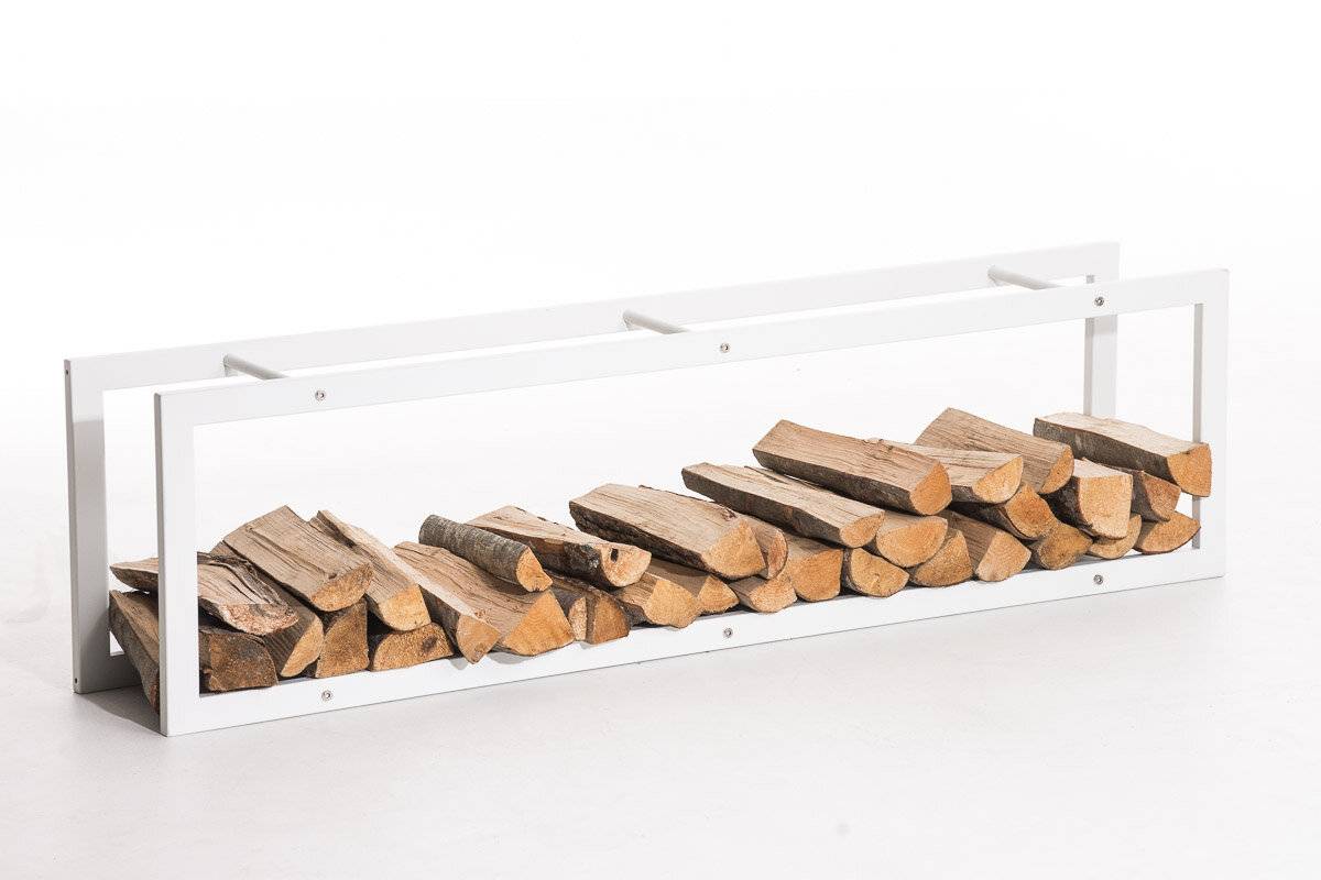 Kaminholzständer Keri 25x60x100 weiß matt-1