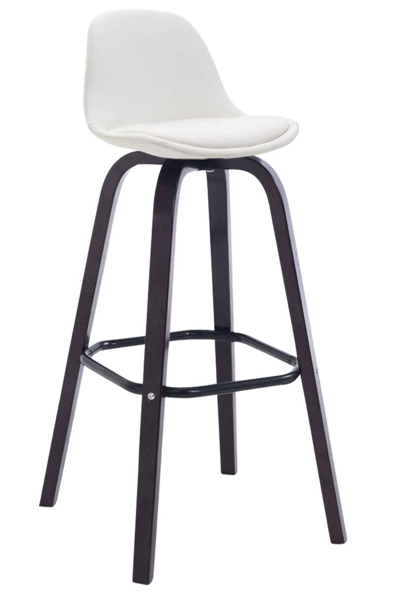 Barhocker Avika Vollgepolstert Kunstleder Cappuccino weiß-0