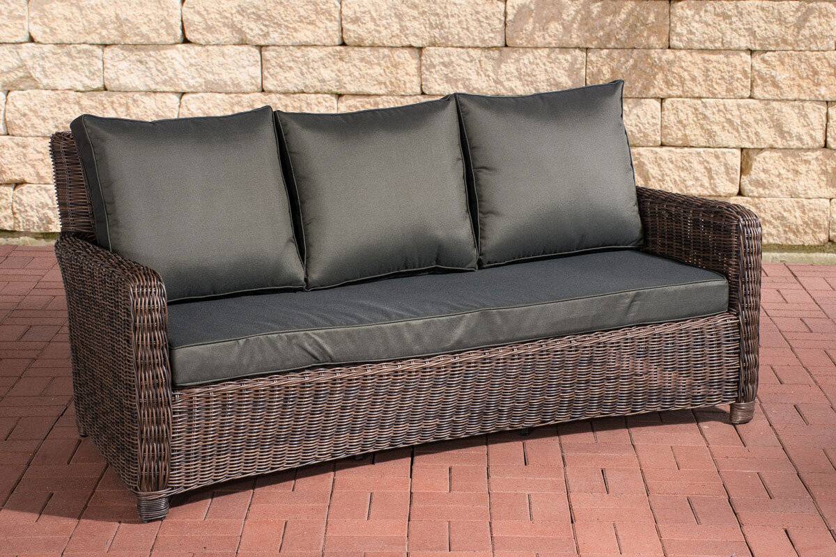 3er Sofa San Fernando Anthrazit braun-meliert