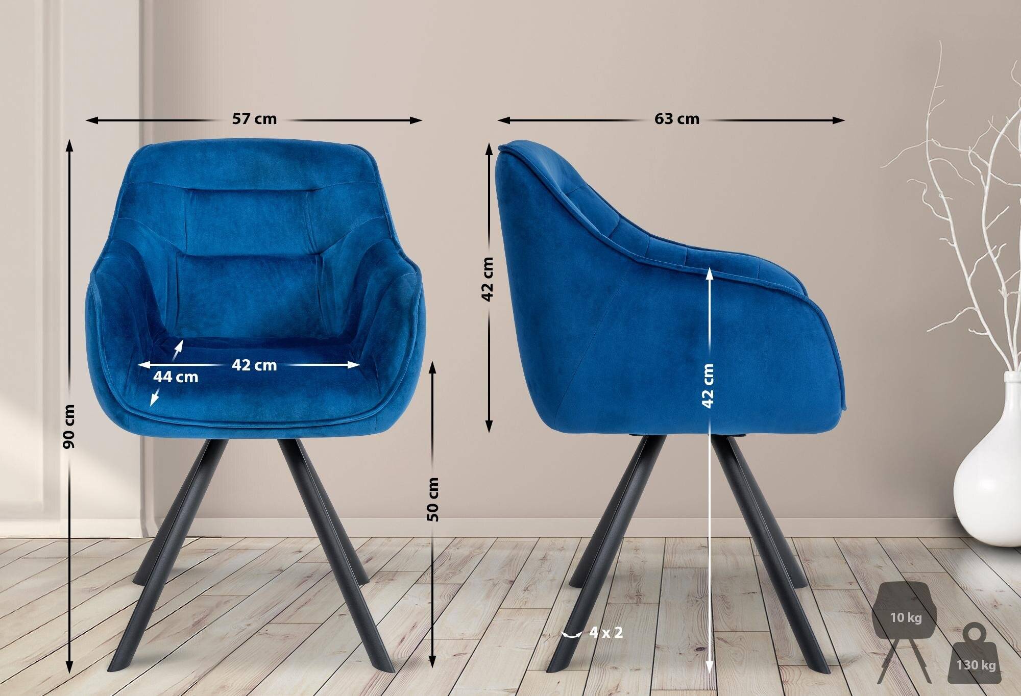 Stuhl Russel Samt blau-1