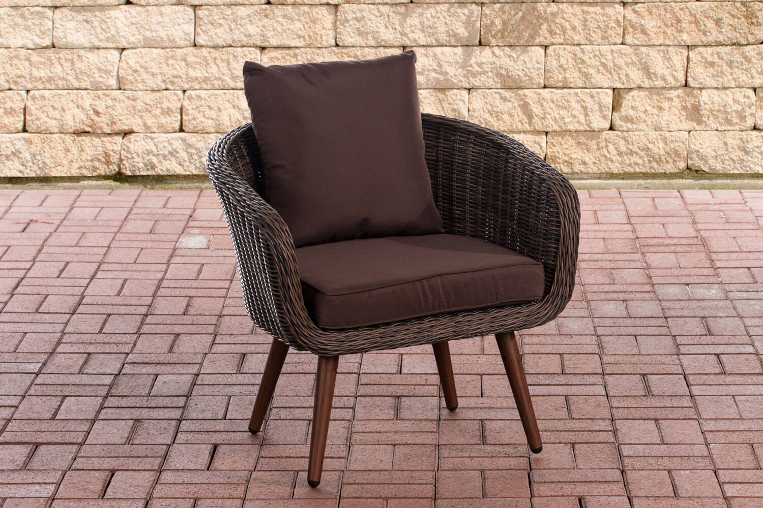 Sessel Ameland Rund terrabraun 45 cm (Dunkelbraun) braun-meliert-5