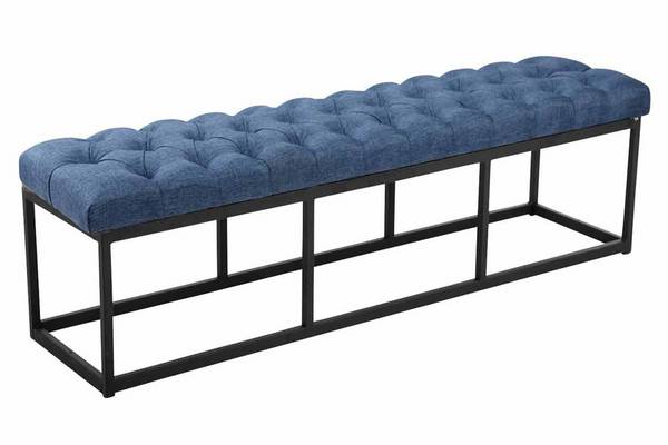Sitzbank Amun Stoff Schwarz 150 cm blau