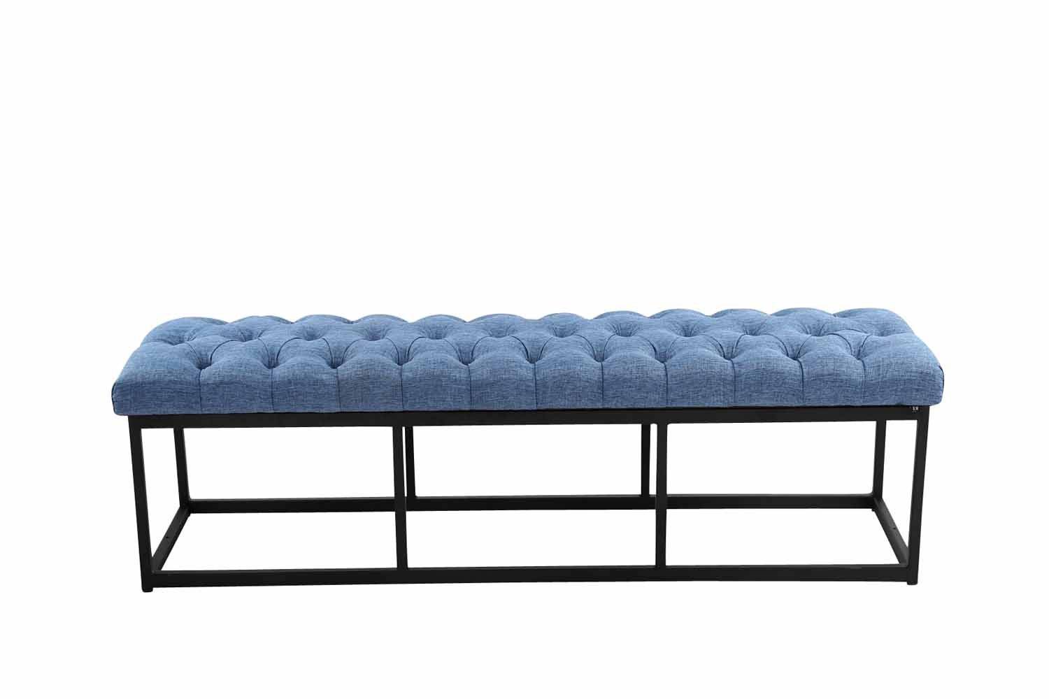 Sitzbank Amun Stoff Schwarz 150 cm blau-1