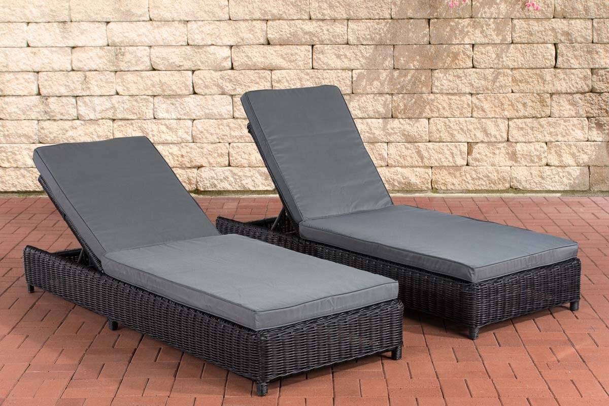Set Sonnenliegen Burano Eisengrau schwarz-0