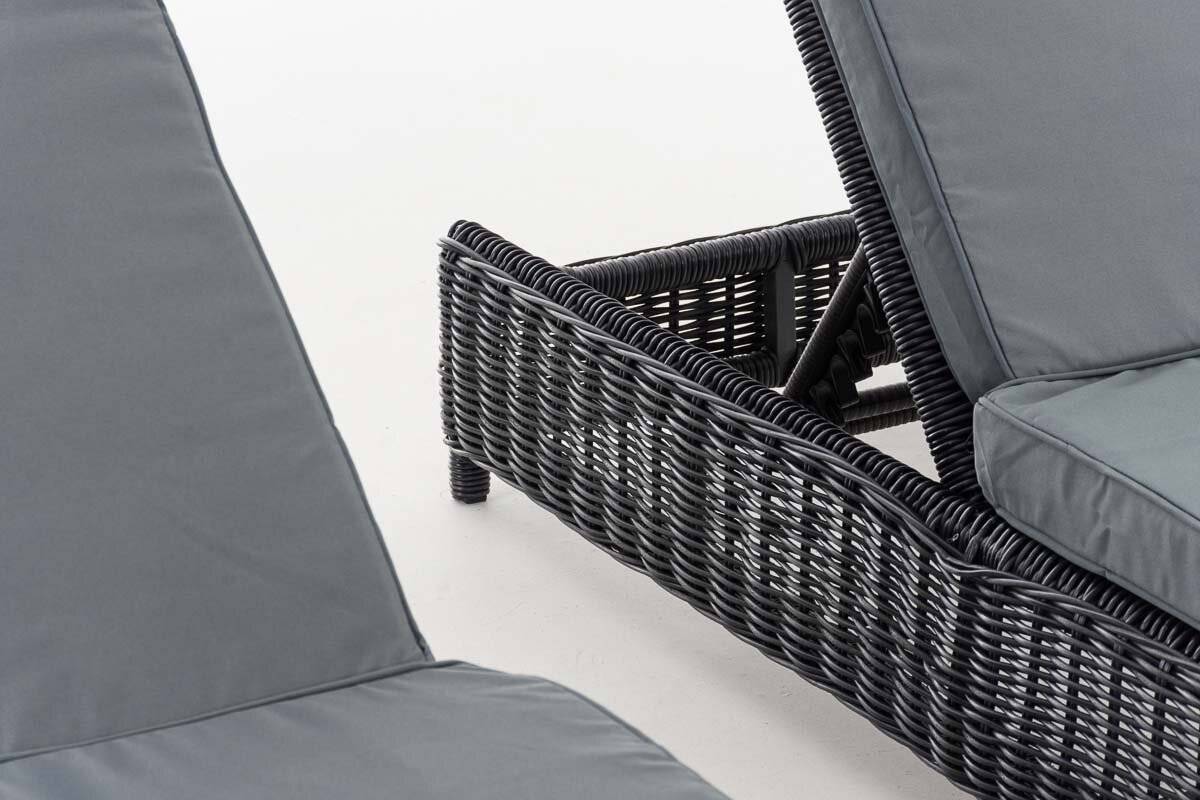 Set Sonnenliegen Burano Eisengrau schwarz-2
