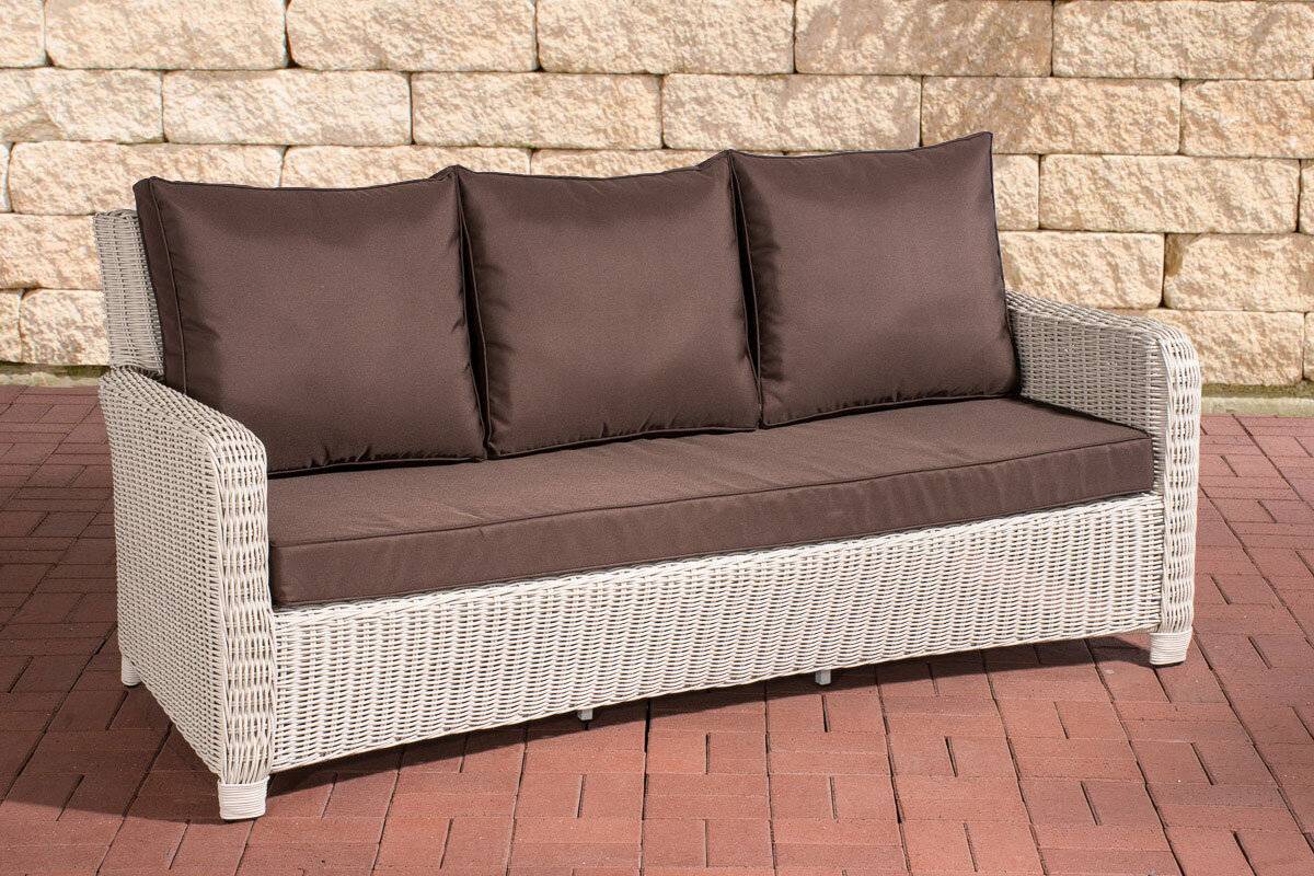 3er Sofa San Fernando Terrabraun perlweiß