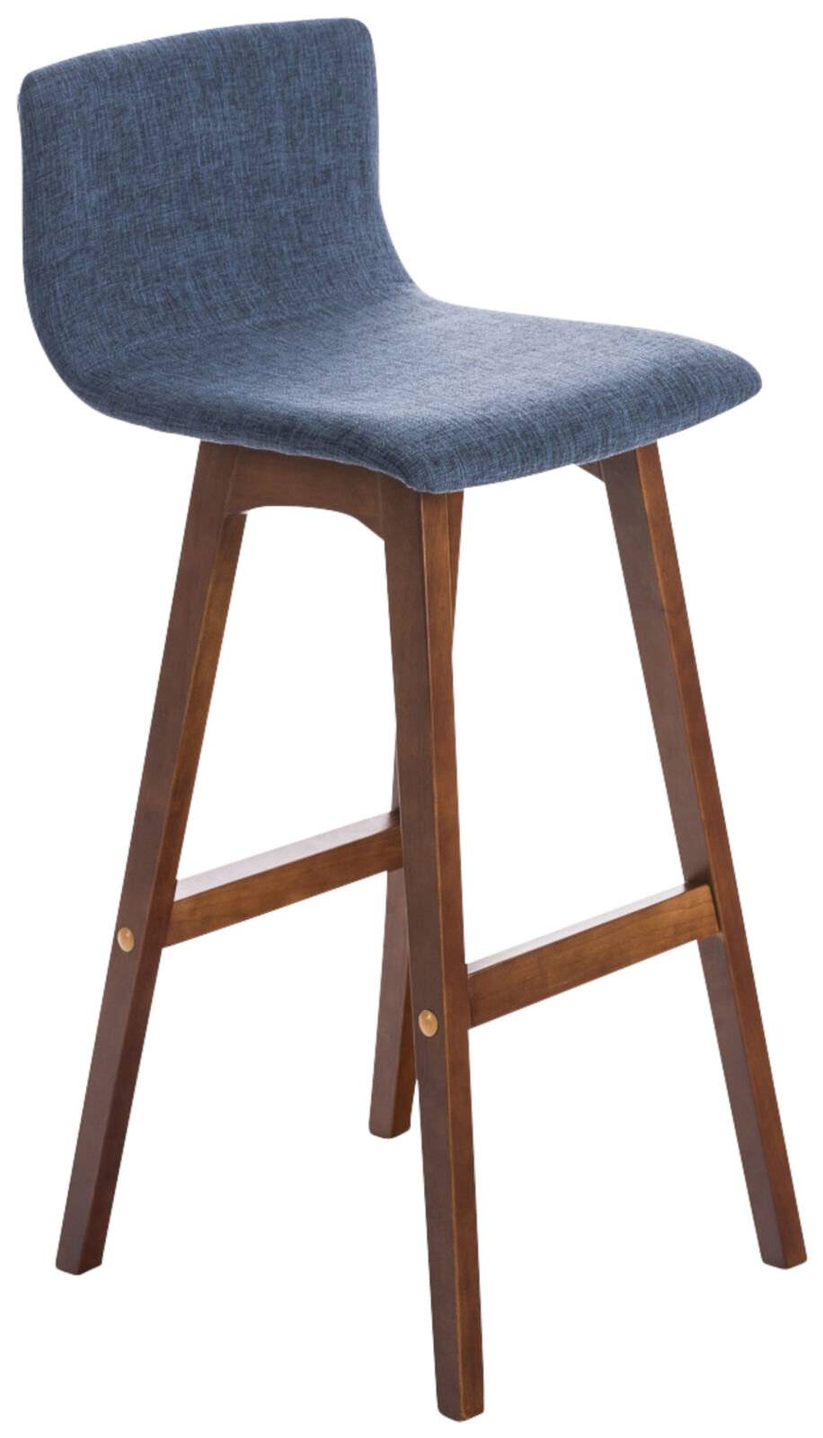 2er Set Barhocker Taunus Stoff Walnuss blau-1