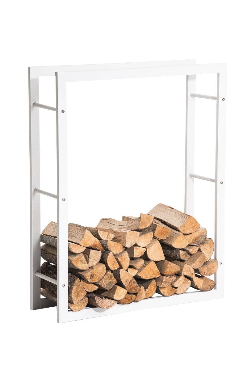 Kaminholzständer Keri 25x100x100 weiß matt-0