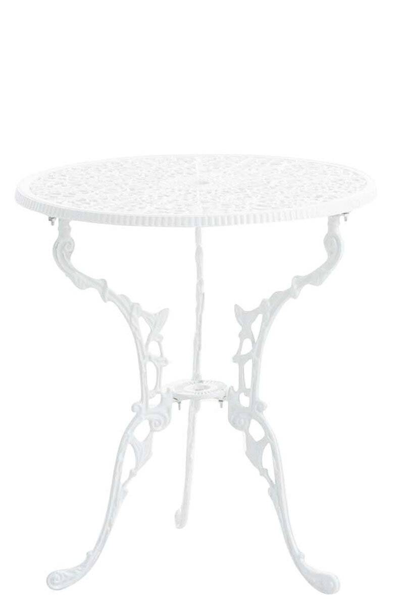 CLP Trading Gartentisch Divari Weiß Metall 66cm Höhe 60cm Tiefe-0