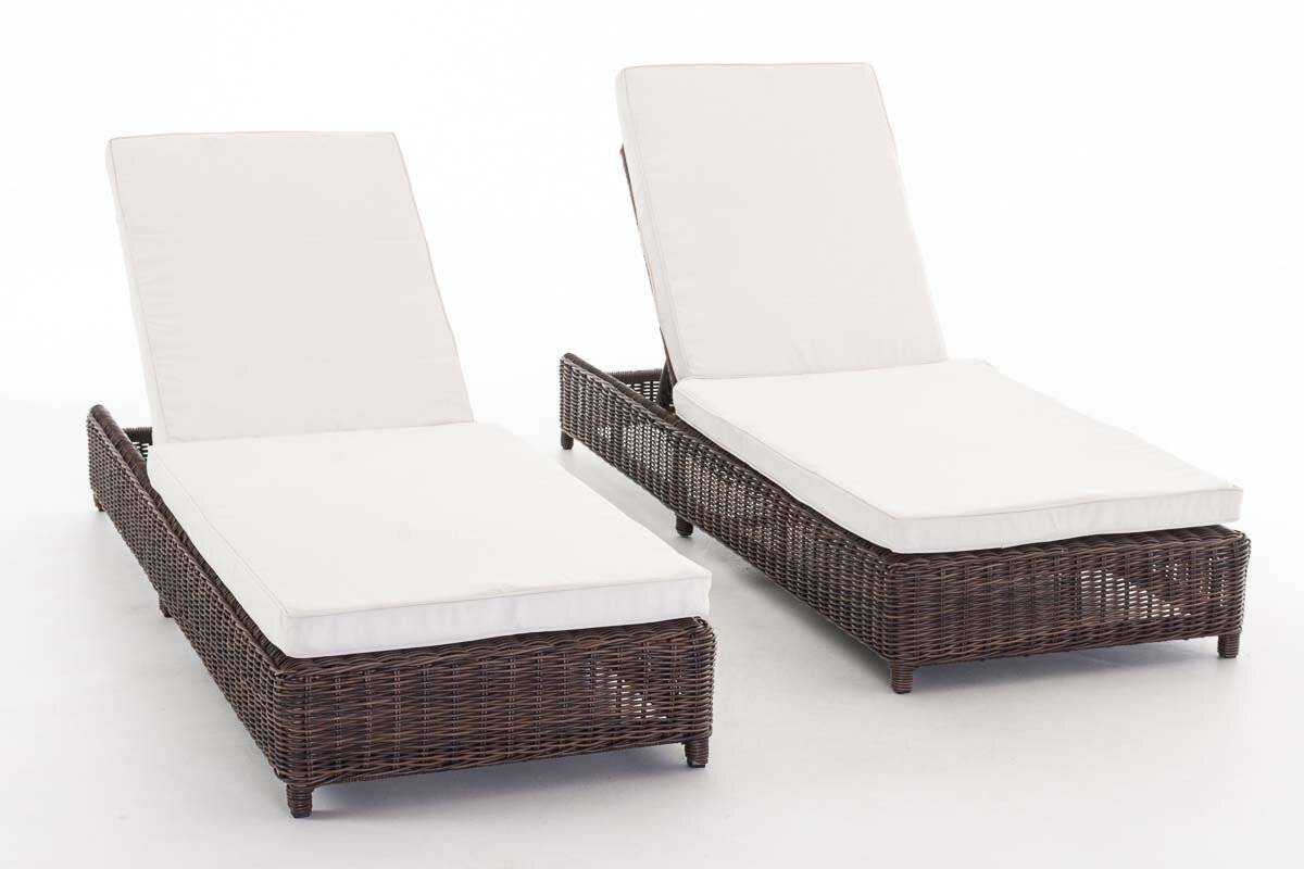 Set Sonnenliegen Burano Cremeweiss grau-meliert-1