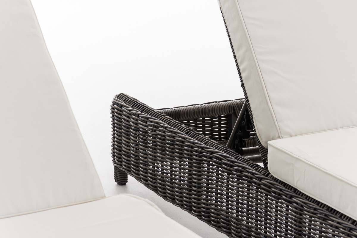 Set Sonnenliegen Burano Cremeweiss grau-meliert-2