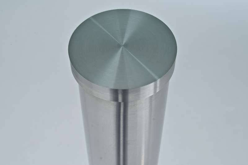 Glastisch Ben 110 Edelstahl milchglas-3