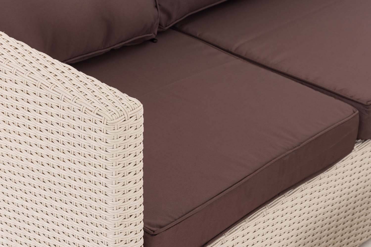 Ecksofa-Garnitur Liberi 5mm Terrabraun perlweiß-3