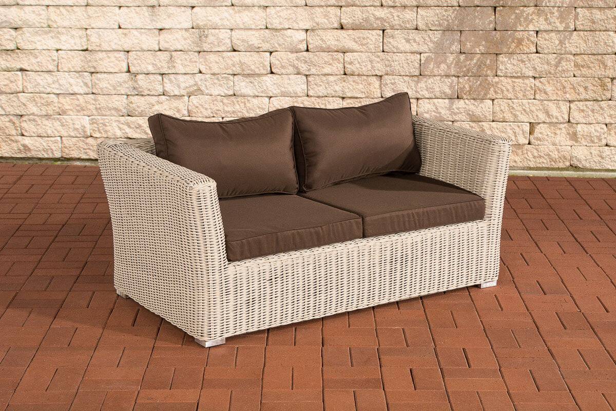 2er Sofa Mandal Terrabraun perlweiß-0