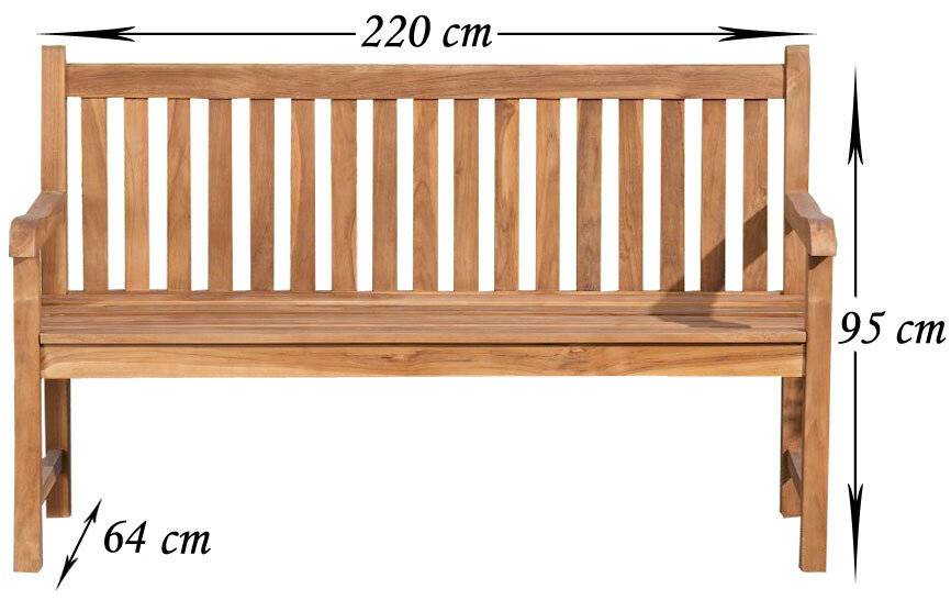 Teakbank Calypso V2 220 cm teak-1