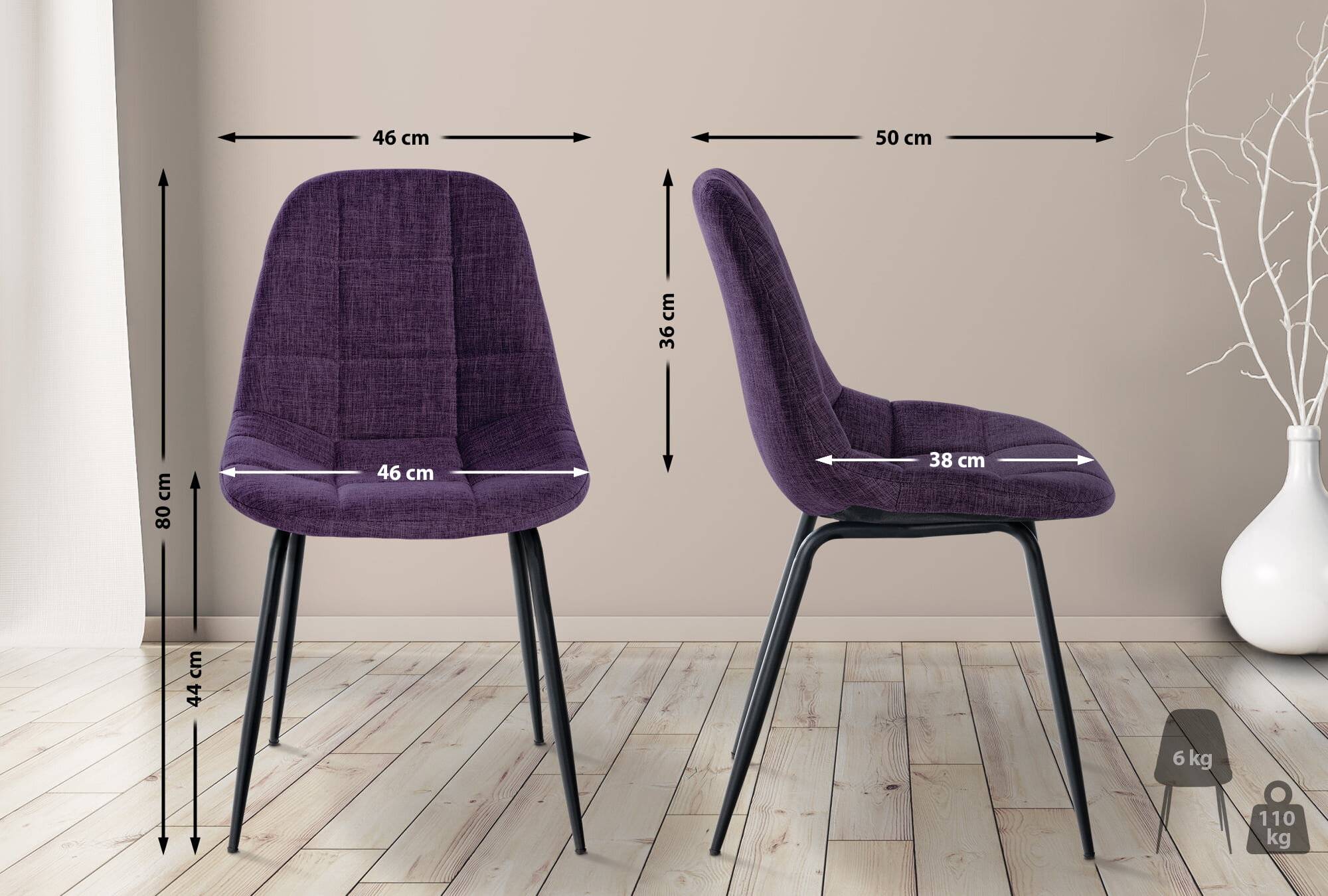 Stuhl Tom Stoff lila-1