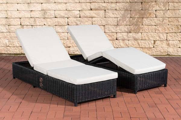 Set Sonnenliegen Imola Cremeweiss schwarz