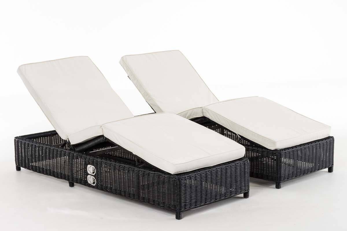 Set Sonnenliegen Imola Cremeweiss schwarz-1