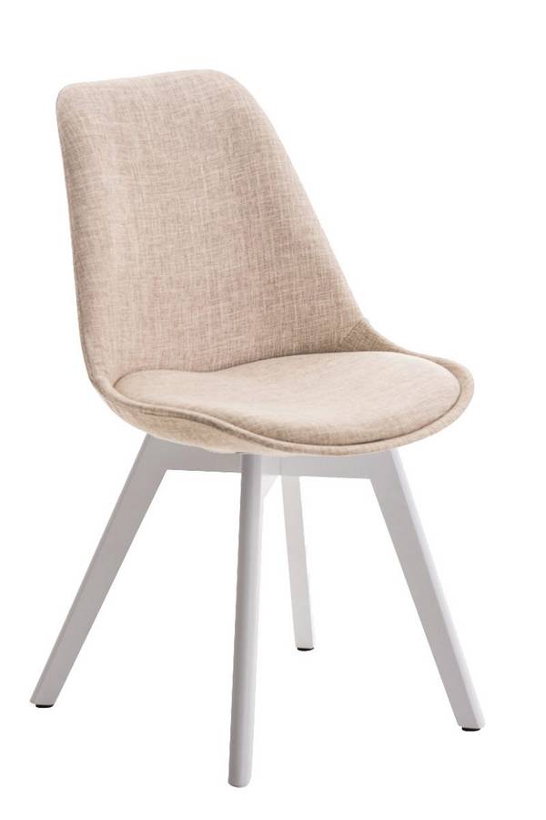 Besucherstuhl Borneo STOFF, weiß creme