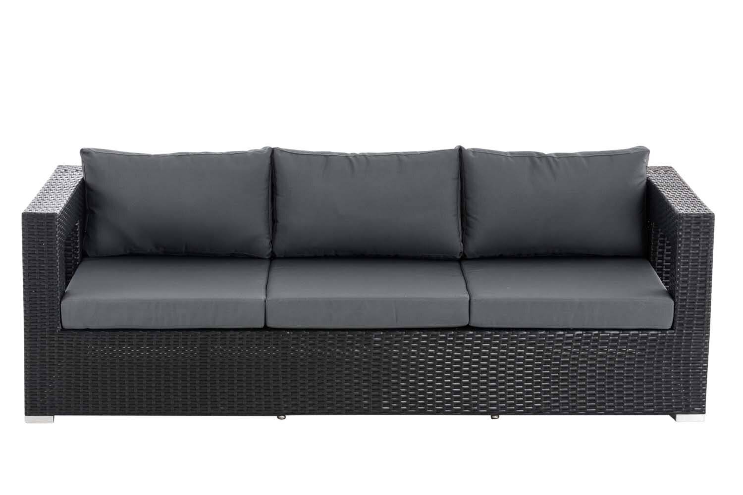 3er Sofa Honolulu eisengrau schwarz-1