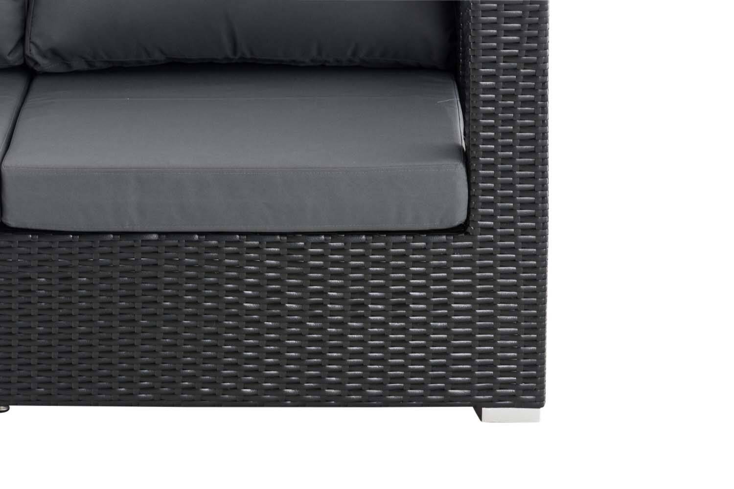 3er Sofa Honolulu eisengrau schwarz-4