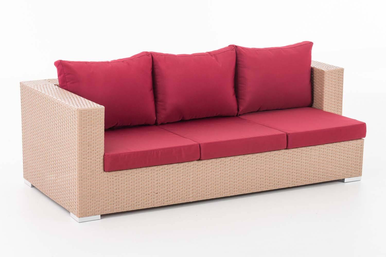 3er Sofa Provence rubinrot sand-1