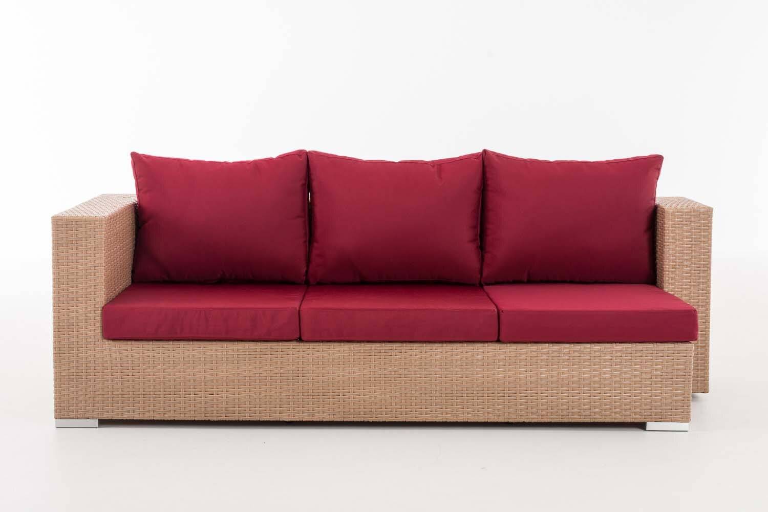 3er Sofa Provence rubinrot sand-2